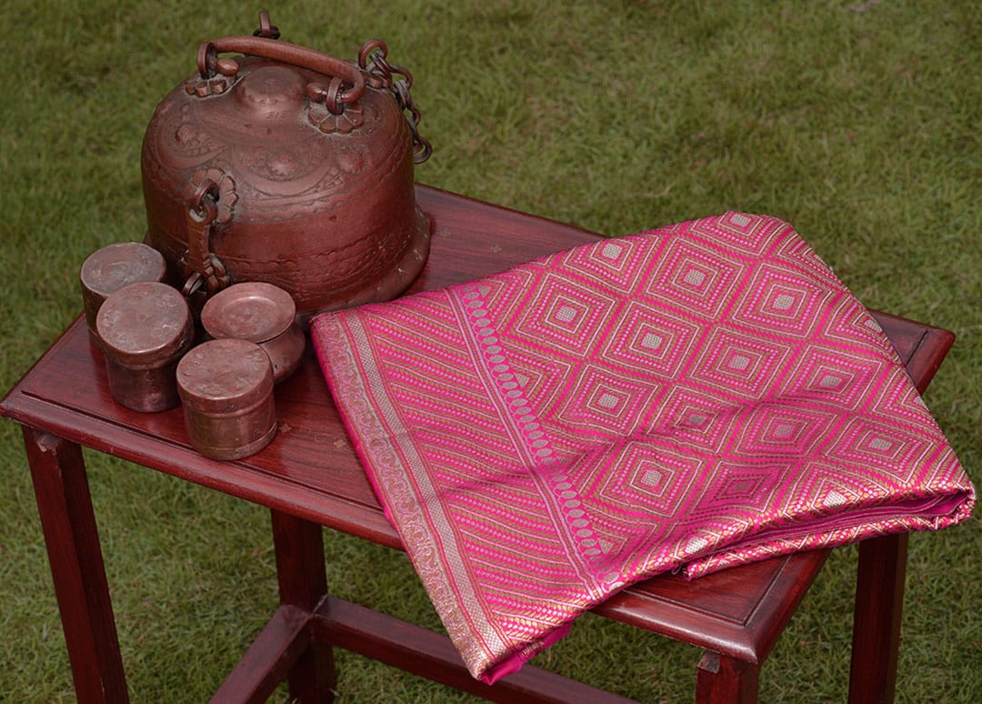 Pink Silk Saree - kg1371