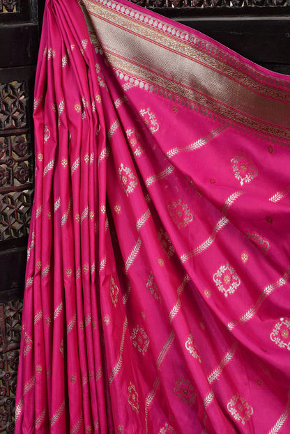 Pink Silk Saree - kg1371