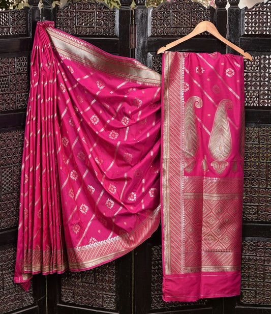 Pink Silk Saree - kg1371
