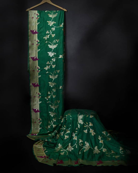 Green Katan Silk Saree