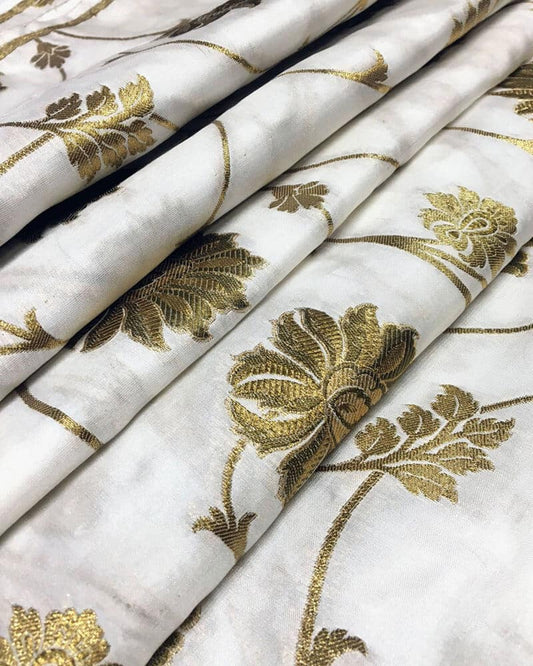 Handloom Pure Banarsi katan Silk Fabric - KK2159