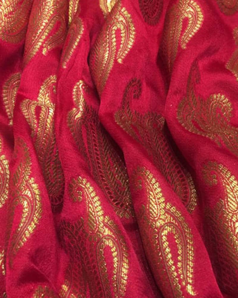 Pure Katan Fabric Crimson Color - SKK2199