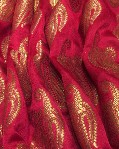 Pure Katan Fabric Crimson Color - SKK2199