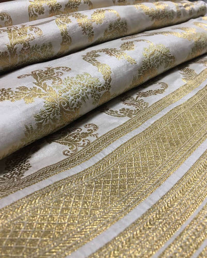 Pure katan Fabric with Mughal Jaal
