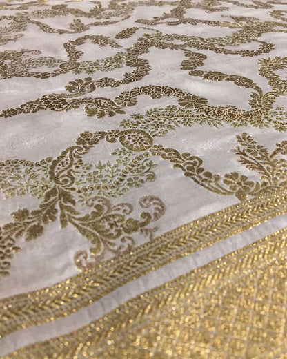 Pure katan Fabric with Mughal Jaal