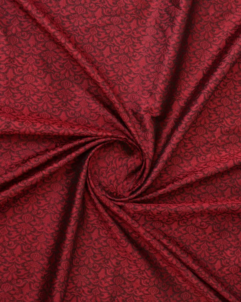 Handloom Pure Katan Jamawar Fabric - KKS982