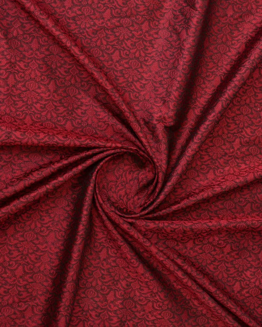 Handloom Pure Katan Jamawar Fabric - KKS982